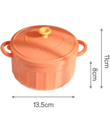Ramen Soup Bowl Kawaii Instant Ramen Bowl with Lid Spoon Cute Stainless Steel Large Capacity Noodle Fruit Salad Soup Bowl Set KitchenTableware Salad Bowl (Color : Orange) - Buy Online on GoSupps.com