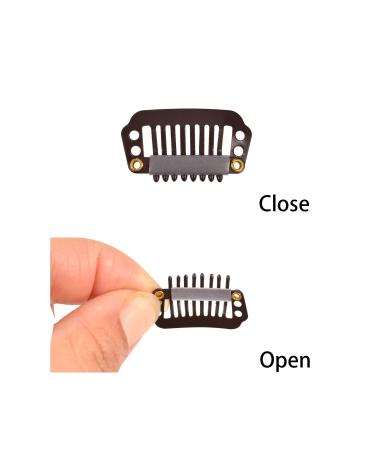 50 Pieces Dark Brown Hair Extensions Clips - 28mm 9-Teeth Rubber Metal Snap Clips for Wigs - Buy Online on GoSupps.com
