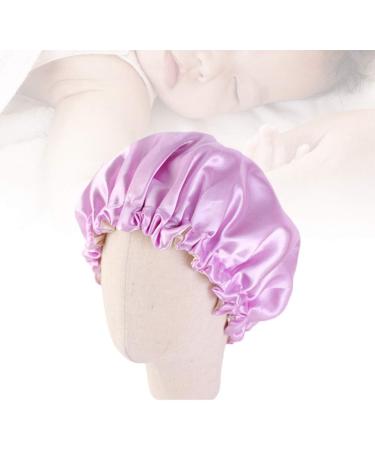 Minkissy Kids Satin Bonnet | Double Layered Sleep Cap Night Hat for Baby Children | Adjustable Elastic | Toddler Sleepwear Accessory in Purple - Buy Online on GoSupps.com