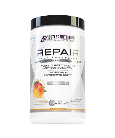 Repair Post Workout Recovery Drink: Fast Absorbing Carbohydrates (Waxy Maize + Cluster Dextrin) and BCAA/EAA for Advanced Muscle Recovery Peach Mango 20 Servings