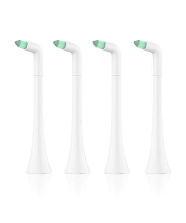 Interdental Replacement Toothbrush Heads for Philips Sonicare Click-on Brush Head System, for Cleaning Braces/Between Teeth/Back Teeth (4-Pack, White)
