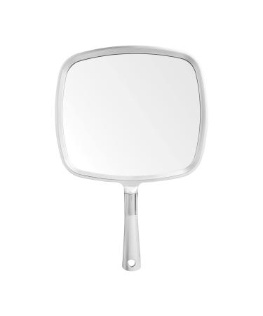 Snowflakes Large Hand Mirror with Handle-Hang Handheld Mirror Hairdresser Mirror.(Silver)