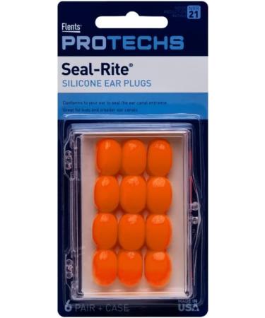 Flents Protechs Seal-Rite Silicone Moldable Ear Plugs - Orange, 6 Pairs for Pool, Ocean, Water Sports - Buy Online on GoSupps.com