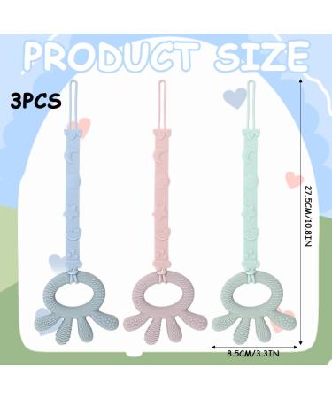 Tough Silicone Baby Tea Toys - 3 Pack | Easy Clean Teething Toys for Toddlers | Perfect Gift for Boys & Girls - Buy Online on GoSupps.com