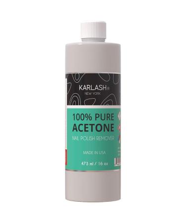 Karlash Professional 100% Pure Acetone Polish Nail Remover 16 oz - Quick  Professional Nail Polish Remover - For Natural  Gel  Acrylic  Sculptured Nails