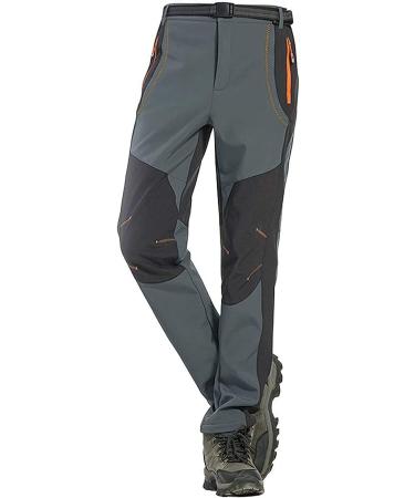 GMTTFOUR Men's Waterproof Snow Ski Hiking Pants - Fleece Lined, Reinforced Knees, Zipper Pocket - Grey01 Large - Buy Online on GoSupps.com