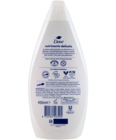  Italian Gourmet E.R. Dove Bagnodoccia Nutriento Delicato Coconut and Almond Oil Soft and Nourishing Bath Foaming Bath Bath 6 x 450 ml + Italian Gourmet Polpa 400 g - Buy Online on GoSupps.com