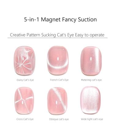 Multifunctional Nail Magnet Set - Cross Cat Eye Magnet with Silicone Shell | Magnetic Nail Art Tools & Accessories (Pink) - Buy Online on GoSupps.com