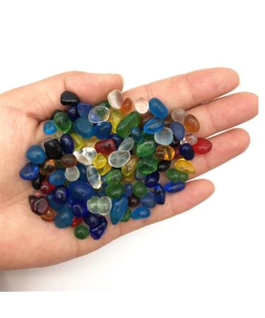 Natural Stone Coloured Glaze Tumbled StoneHome Decor Garden Flower Decorative Can be Used for (Size : 200G) ningxiao (Size : 150G)