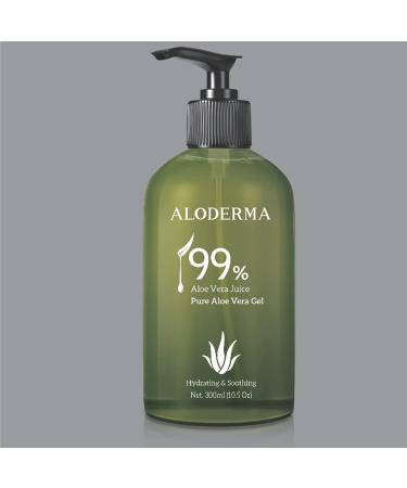 Aloderma 99% Organic Aloe Vera Gel | 300g (10.6 oz) | Bottled within 12 Hours of Harvest | No Sticky Residue | Eco-Friendly - Buy Online on GoSupps.com