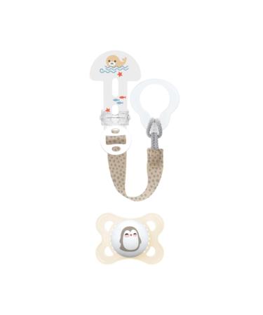 Shop Mam Pacifier & Chain for 2-6 Months - Anatomically Symmetrical Silicone Washable & Compatible with All Pacifiers - Random Colors Available | International Shipping - Buy Online on GoSupps.com