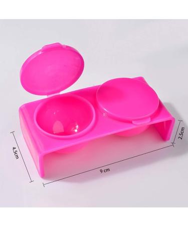 JIHUOO 4-Piece Plastic Dappen Dish Set for Nail Art - Acrylic Powder & Liquid Mixing Cups with Lids - Buy Online on GoSupps.com