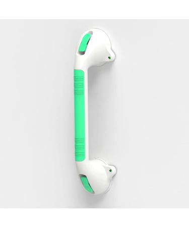 Safety+Beauty 16.5'' Suction Bath Grab Bar - Bathroom Shower Handle (White/Green) | Pack of 1 - Buy Online on GoSupps.com