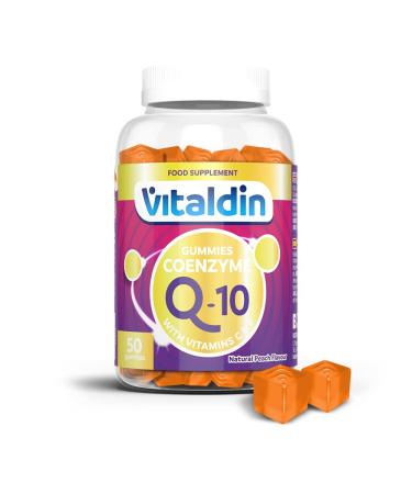 VITALDIN Coenzyme Q10 Gummies 200 mg CoQ10 per Serving 50 Chewable Gummies (1 Month Supply) Peach Flavour Beauty Supplement Antioxidant Gluten Free