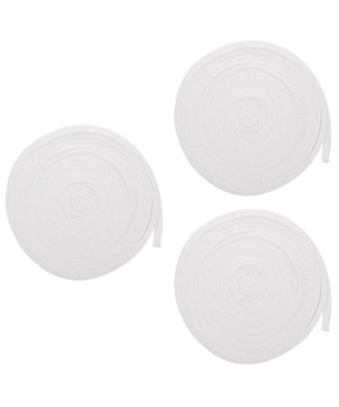 Healeved 3 Rolls Elastic Athletic Tape Mesh Sprain Using Elastic Cotton Tape Fixing Tape - Headgear White Twine Cotton Thread