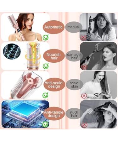 Automatic Curling Iron - Auto Curling Wand with 1" Ceramic Barrel | Dual Voltage 4 Temp & Timer - Hot Tools Pink - Buy Online on GoSupps.com