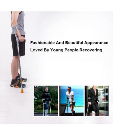 Forearm Crutches Non-Slip Rubber Feet Crutches for Adults Support Legs After Injury Or Surgery Adult Walking Crutch Bearing 150kg Height Adjustable 69-92cm Decorate Warm Life (Grey 1 pcs) Bathing in Black 2 pcs - Buy Online on GoSupps.com