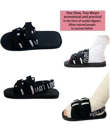 DEEYOTA Post Op Shoe for Broken Foot | Adjustable Medical Walking Boots for Foot Injuries & Fractures | Orthopedic Rehabilitation Cast Shoes - Left or Right Black M - Buy Online on GoSupps.com