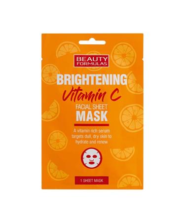 BEAUTY FORMULAS BRIGHTENING VITAMIN C FACIAL MASK Orange