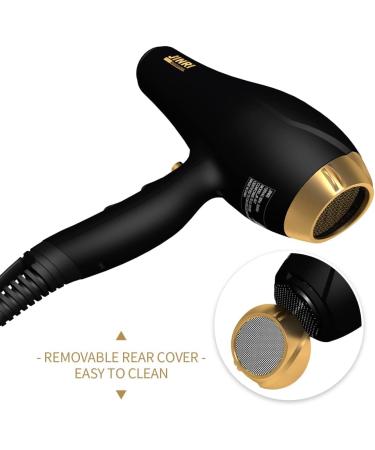 JINRI 2000 Watts Hair Dryer Professional Salon Blow Dryer Lightweight Powerful Travel Hairdryer Cool Hot Button 3 Heat & 2 Speed Settings with Concentrator Nozzle Black - Buy Online on GoSupps.com
