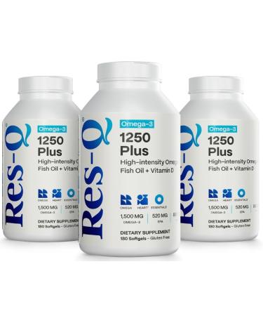 Res-Q 1250+ Omega-3 & Vitamin D3 Fish Oil Capsules 3-Pack