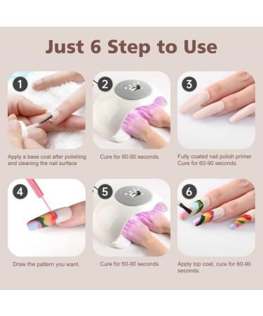 Gel Liner Nail Polish Set - 12 Colors for Swirl French Nails | Thin Brush for Nail Art | Neon Gel Set for Women & Girls - Buy Online on GoSupps.com