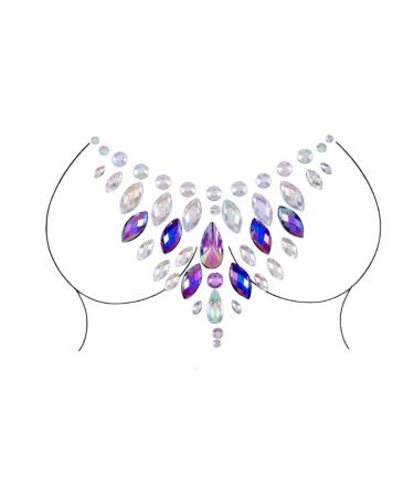 Chicque Rhinestone Face Gems & Chest Jewels - 2PCS Set for Women and Girls | Festival Party Body Jewelry - Buy Online on GoSupps.com