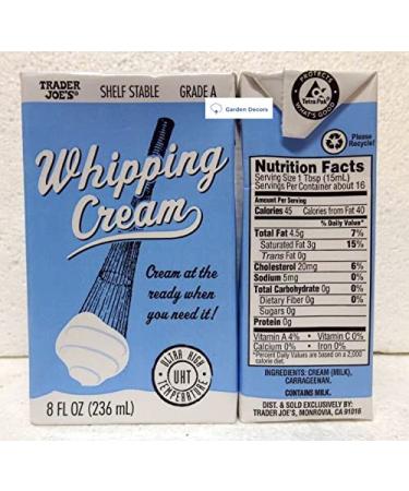 Trader Joe's Shelf Stable Grade A Whipping Cream - 8 fl oz (236ml) - Buy Online on GoSupps.com
