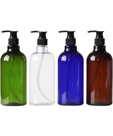 2 Pack 500ml Refillable Transparent Plastic Pump Bottles - Shampoo & Shower Gel Containers - Bathroom Accessories - Buy Online on GoSupps.com