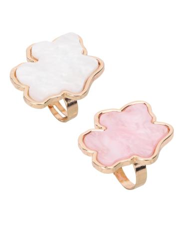 ULTECHNOVO Lot De 2 Palettes De Bagues Nail Art Coquillage Palettes De M lange Pour Ongles Blanc Et Rose Taille Standard Mat riel Lisse Outils Cr atifs Pour Manucure Professionnelle