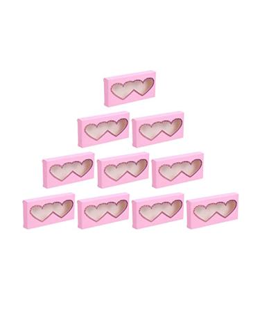 20pcs Empty Eyelash Cases - Pink Heart Eyelashes Packaging Box with Tray | International Shipping - Buy Online on GoSupps.com