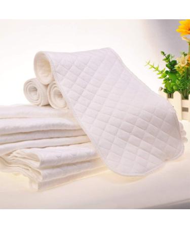 12Pcs Breathable Cotton Newborn Diaper | Reusable Washable Cloth Pads | Infant Soft Insert Nappy (3 Layers 32*12 cm) - Buy Online on GoSupps.com