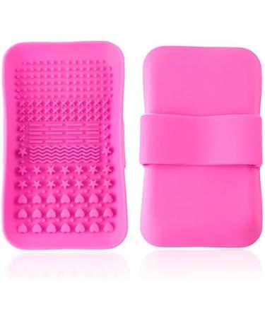 Dajidafu Universal Women Foundation Makeup Brush Cleaning Mat Home Dress Room Reusable Nonslip Eyebrow Pen Silicone Washing Pad Rose Red - Buy Online on GoSupps.com