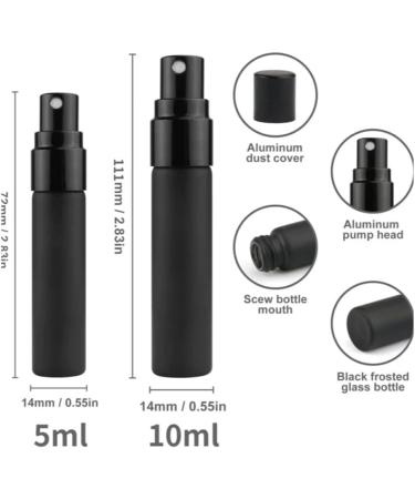 5ml Mini Perfume Refiller Bottle Portable Black Glass for Travel | Refillable Makeup & Fragrance - Buy Online on GoSupps.com