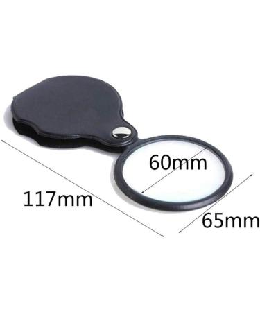Portable Round Reading Magnifier 10X Small Foldable Leather Pocket with Black Cover Case for Shopping Better Life - Buy Online on GoSupps.com