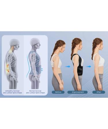 Black Posture Lumbar Support Belt for Women | Adjustable Back Pain Corrector - Breathable & Comfortable for All Ages - Buy Online on GoSupps.com