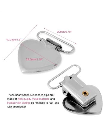 10Pcs Heart Shaped Pacifier Clips - Metal Suspender Clips for DIY Toy Holder & Pacifier Strap Holder - Buy Online on GoSupps.com