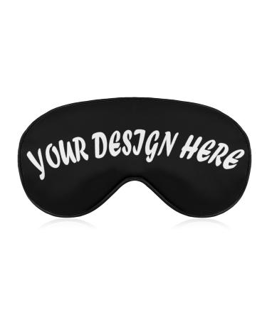 Custom Personalized Blindfold Add Your Name Picture Logo Text Photo Customized Funny Sleep Mask Eye Mask for Nighttime Sleeping Rest Home Office Black 1 Count (Pack of 1)