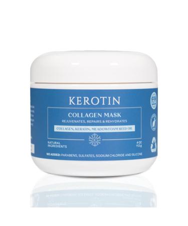 Kerotin Collagen Hair Mask Treatment. Deep Conditioning Collagen Hair Mask with Keratin Protein to Restore and Moisturizing Damaged  Breakage  and Frizzy Hair - Paraben and Sulfate-Free - Made in the USA