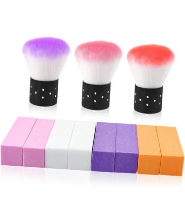 Beavorty 1 Set makeup brush large Makeup Powder Blush nail duster brush kit Nail Polish Block Nail Art finger nail files Nail Cleaning Brush buffing block toenail file paint purple manicure - Buy Online on GoSupps.com