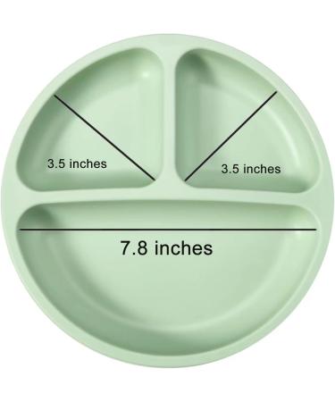 Buy Pandaear 3-Piece Silicone Baby Plate Set - Suction Cup BPA-Free Divided Dishes in Pink Green & Red - Slide-Resistant & Perfect for BLW - Buy Online on GoSupps.com