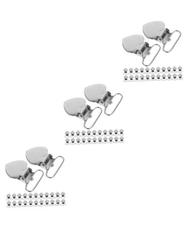 FRCOLOR 90 STK peach-heart-hearted snable clip pacifier holder holder braces braces in heart shape pacifier holder clips pacifier tape clip man stainless steel