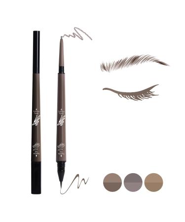 Music Flower 2 in 1 Eyebrow Pencil  Waterproof & Long Lasting Liquid Eyebrow Pen  Dual Ended Pencil Fills and Defines Brow Tint with the Precision & Definition of Microblading  Chestnut