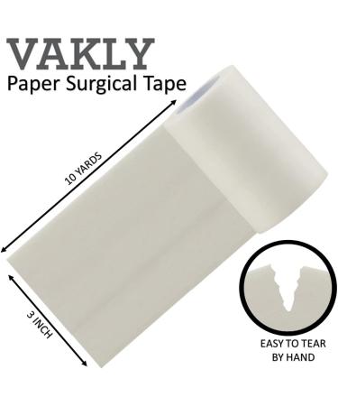Medical First Aid Surgical Tape 3x10 Yards Pack of 3 Rolls - Lightweight, Breathable Microporous, Self-Adhesive, Latex-Free, Hypoallergenic Bandage Tape - Buy Online on GoSupps.com