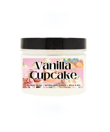 Body Powder for Men & Women Scented Vanilla Cupcake Perfume Dusting Powder Bath Powder with Fragrance & Essential Oils Talc Free 8oz Container Made in USA Vanilla Cupcake (Body Powder)