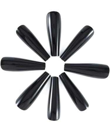 Brishow Halloween Black Long Press on Ballerina Acrylic False Nails for Women and Girls - Buy Online on GoSupps.com