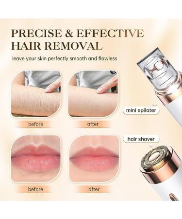 Facial Epilator for Women 2 in 1 Facial Hair Remover for Women with LED Light & 2 Cleaning Heads Electric Face Epilator for Women Hair Removal Painless Epilator for Facial Armpit Leg Bikini Area White Pink - Buy Online on GoSupps.com