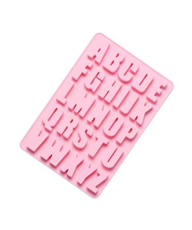 Zerodeko Silicone Ice Molds Trays 1pc 26 Mold Silicone Baking Alphabet Chocolate English Utensil Dessert DIY Creative Ice Tool Pink 27.2X18.2X1.3CM