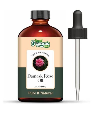 Damask Rose (Rosa damascena) Oil | Pure & Natural Essential Oil for Skincare Hair Care Aroma and Diffusers - 118ml/3.99fl oz