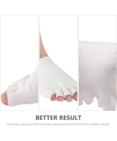 FOMIYES 2 Pairs Five Toe Half Socks White Gel Fish Mouth Socks Foot - Buy Online on GoSupps.com